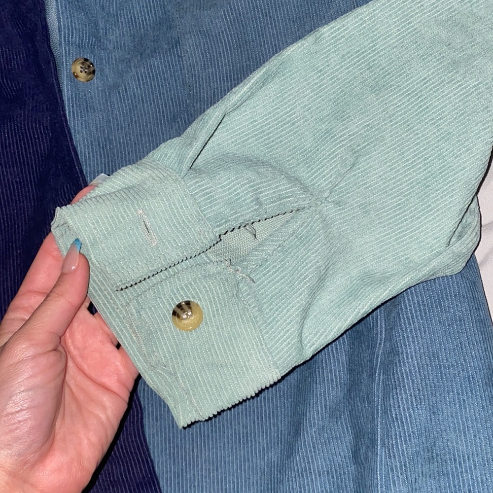 Blue Color Block Shacket - Picture 10 of 11